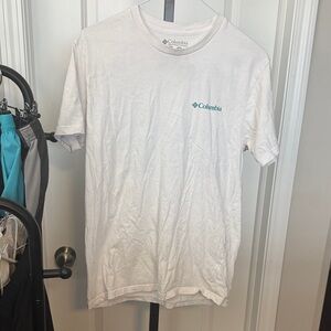 Columbia Men's White Tee with Blue Logo